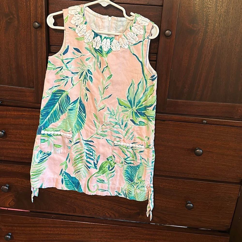 LILY PULIZTER DRESS pink and green size 6